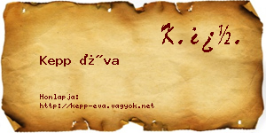 Kepp Éva névjegykártya